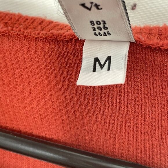 F H Clothing Women's Sweater Sz M Cotton Knit Boho Rust Lagenlook USA Made - Picture 5 of 9